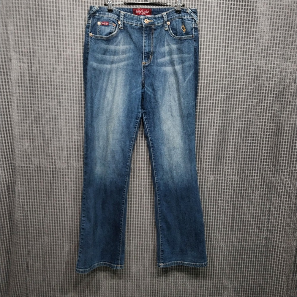 Baby Phat‎ Womens Jeans Y2K Bootcut Gold Logo Stretch 16 Blue